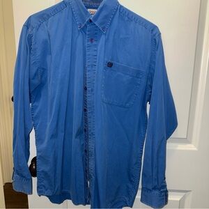 Cinch Men's Western Vintage Blue Button Down Shirt Small